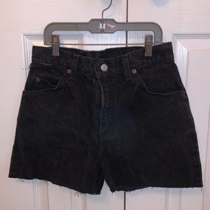 Black vintage Levi jean shorts size S